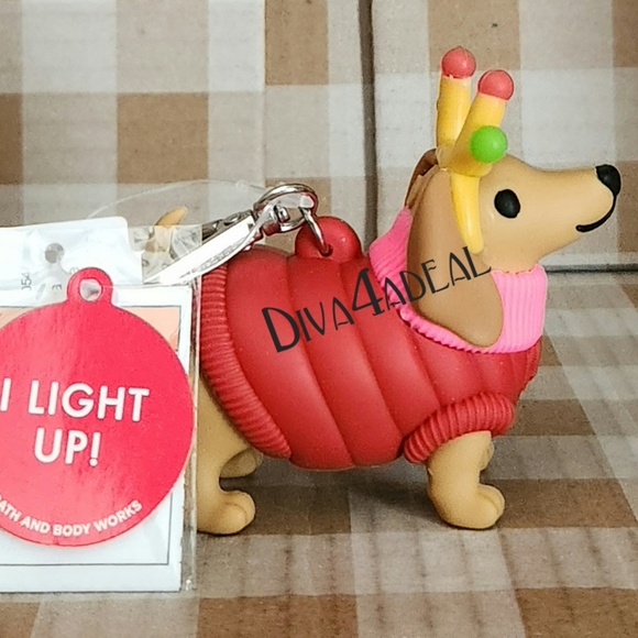 New! Bath & Body Works Christmas FESTIVE DOG Light-up Pocketbac Holder - Picture 2 of 4